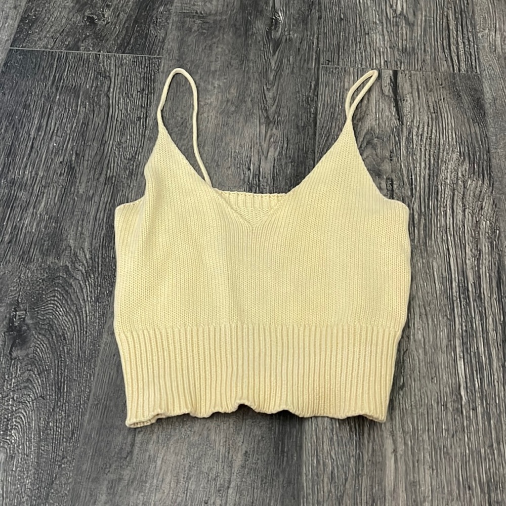Urban Outfitters Pale Yellow Crop Top